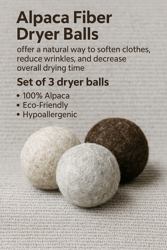 Alpaca Fiber Dryer Balls (Set of 3)