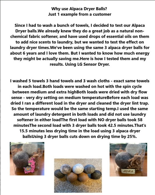 Alpaca Fiber Dryer Balls (Set of 3)